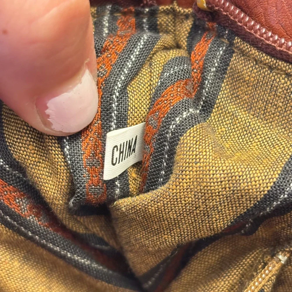 VTG BONANI Basket Weave Leather Crossbody Shoulder Bag‎ Purse Boho Unique